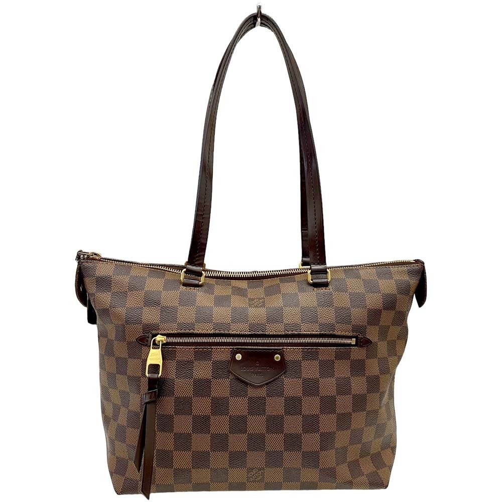 Louis Vuitton Tote Damier Ebene Leather Bag Brown Iena Brown